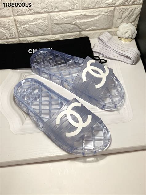 chanel clear slippers